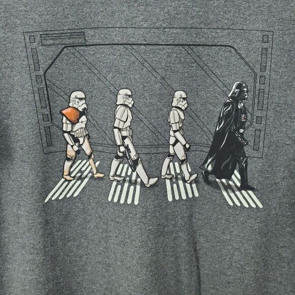Star Wars Storm Troopers Mens XL T-Shirt Tee Gray Darth Vader Mad Engine Casual - Picture 4 of 7